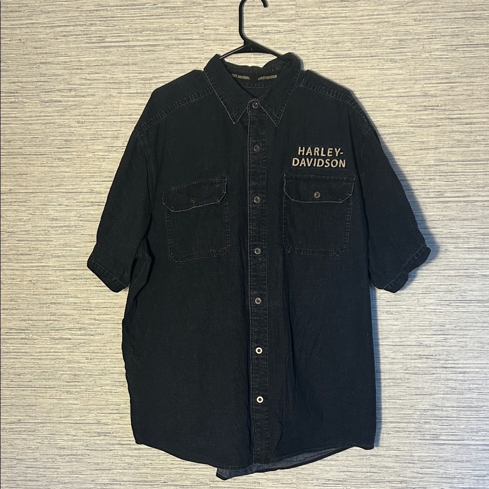Harley-Davidson Dark Casual Button-Down Shirt – Size 2XL (196)